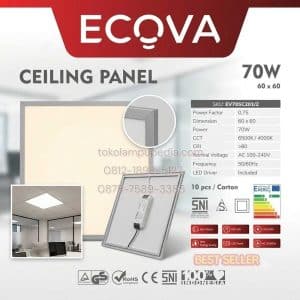 lampu ecova 60x60cm 70w panel led