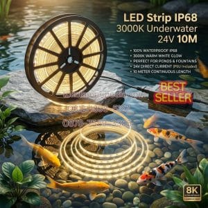 lampu led strip kolam ikan 3000k 24v 10m