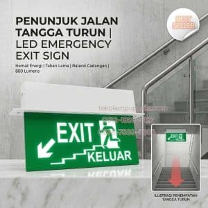 lampu penunjuk tangga turun exit 3w