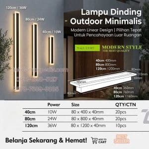 lampu dinding linear outdoor led 36w