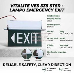 lampu emergency exit vitalite ves 335